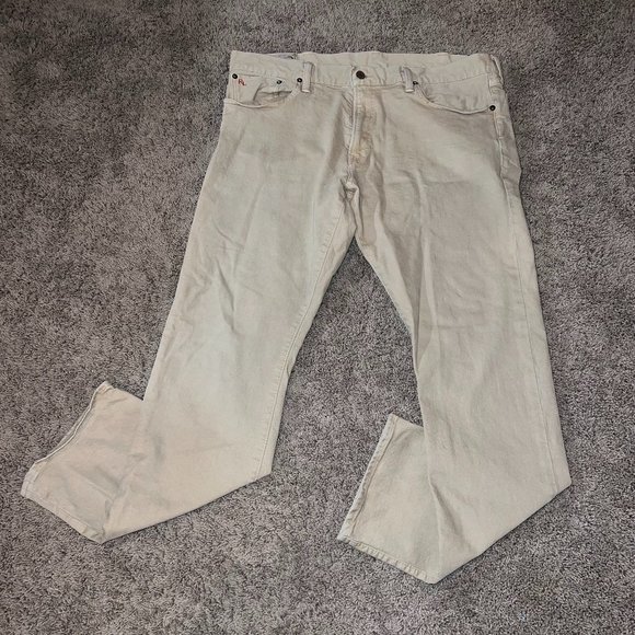 Polo Ralph Lauren Men's 40x32 Jean Pants Flat Front Slim Khaki Denim Jeans - Picture 1 of 7